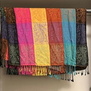 Colorful Boho Paisley Patterned Scarf/Wrap